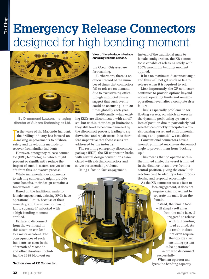 Offshore Engineer Magazine, page 30,  Jul 2013