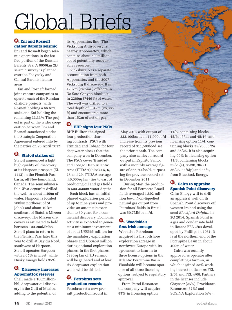 Offshore Engineer Magazine, page 12,  Aug 2013