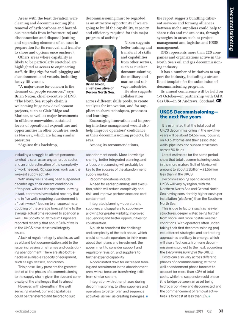Offshore Engineer Magazine, page 31,  Aug 2013