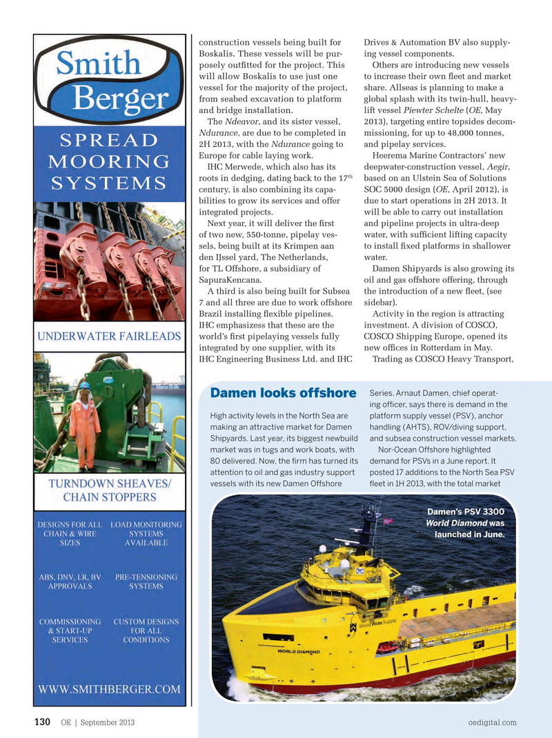 Offshore Engineer Magazine, page 128,  Sep 2013