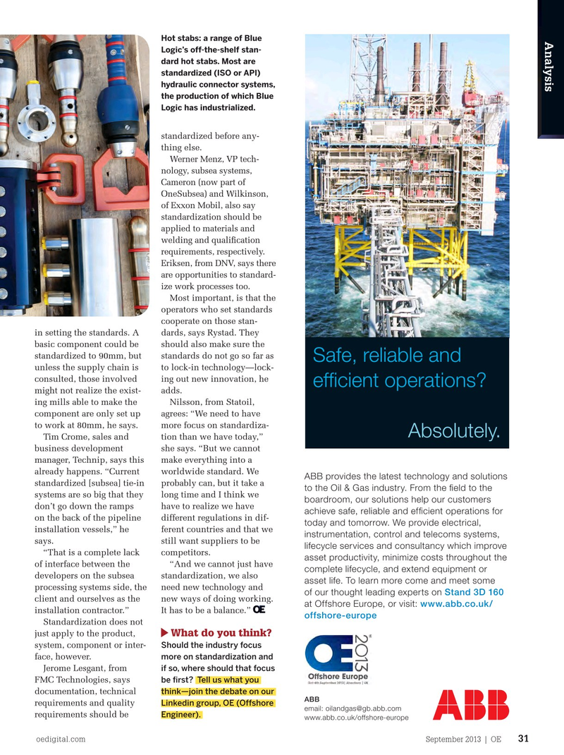 Offshore Engineer Magazine, page 29,  Sep 2013