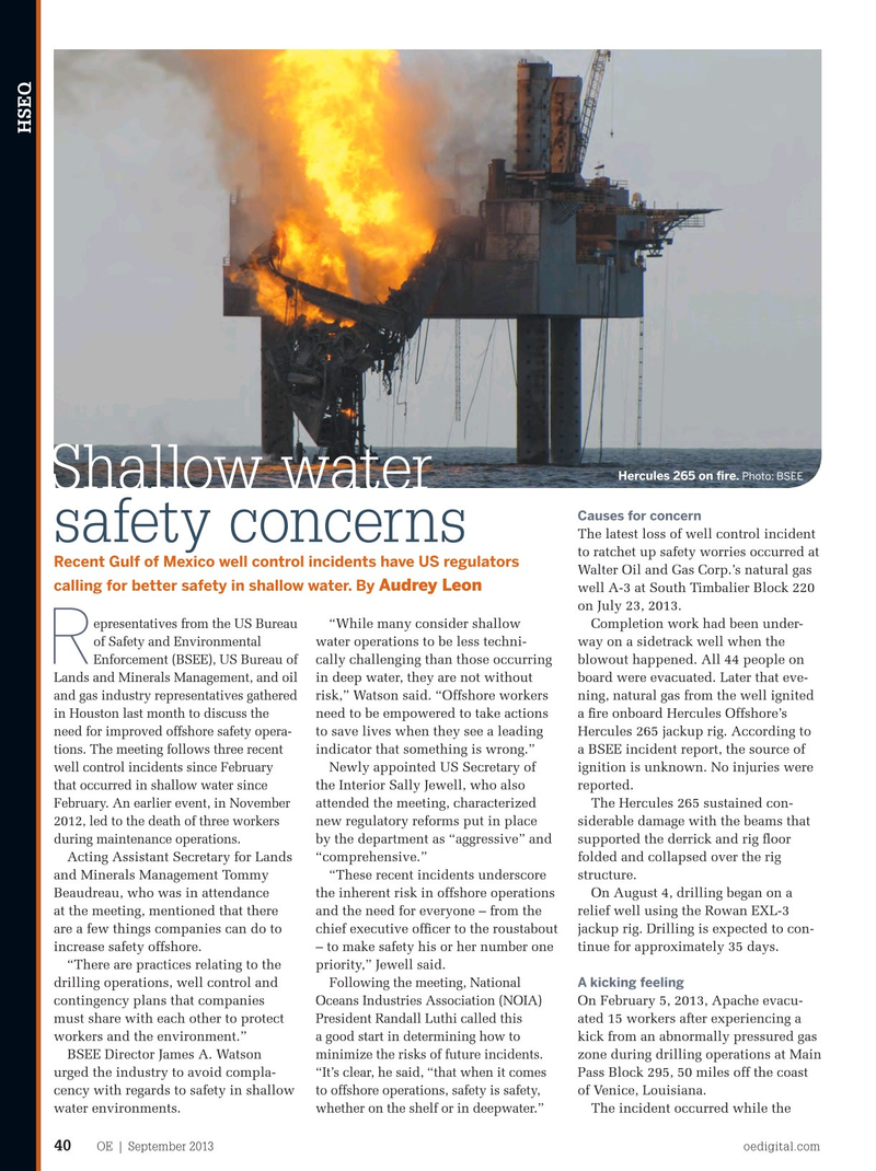 Offshore Engineer Magazine, page 38,  Sep 2013