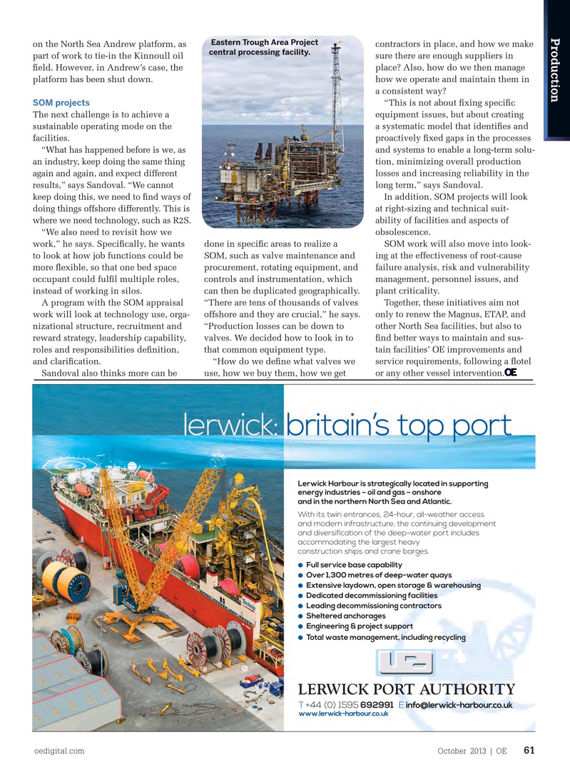 Offshore Engineer Magazine, page 59,  Oct 2013
