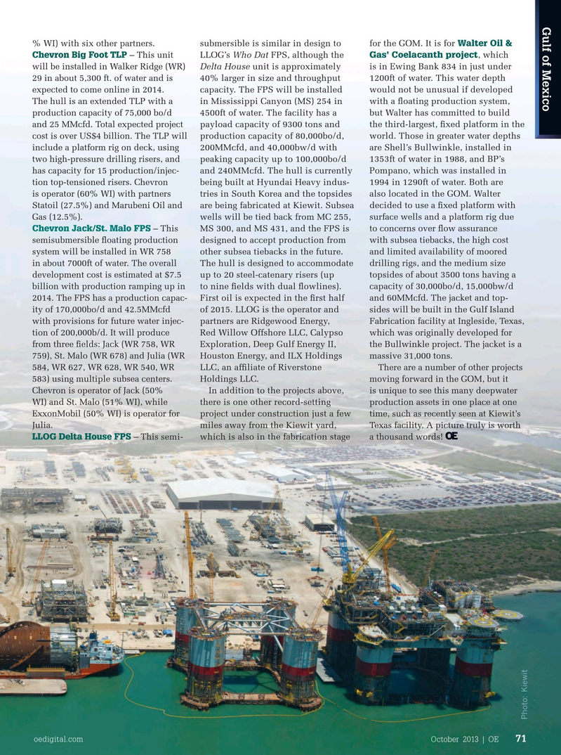 Offshore Engineer Magazine, page 69,  Oct 2013