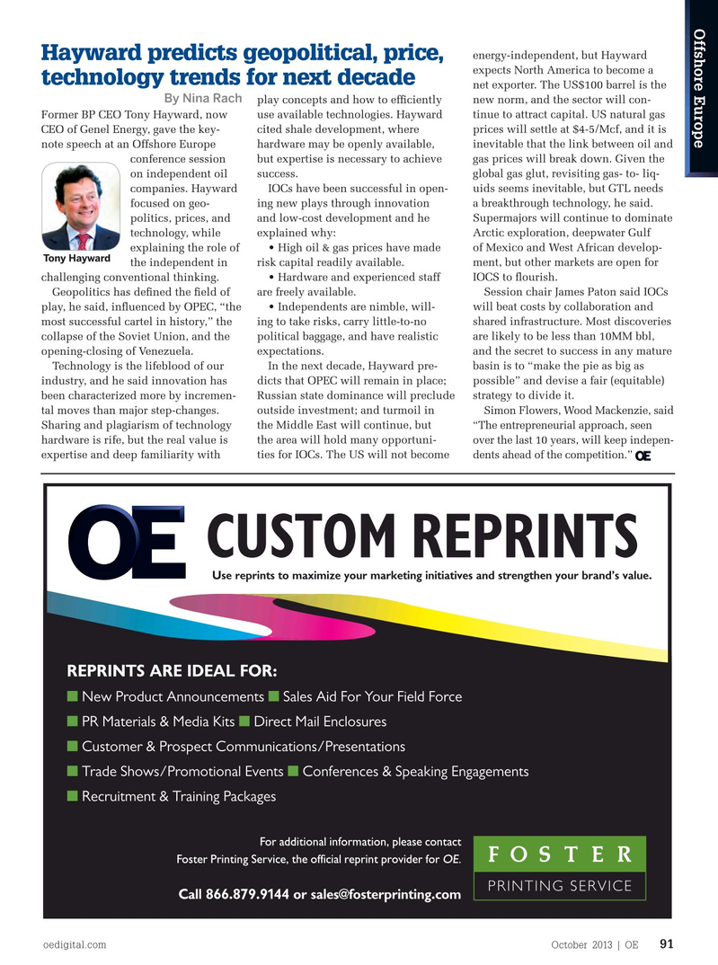 Offshore Engineer Magazine, page 89,  Oct 2013