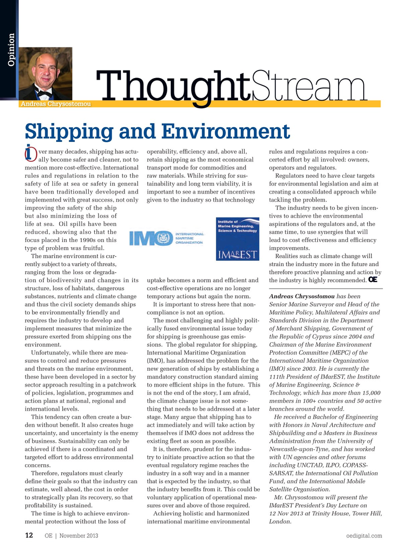Offshore Engineer Magazine, page 10,  Nov 2013