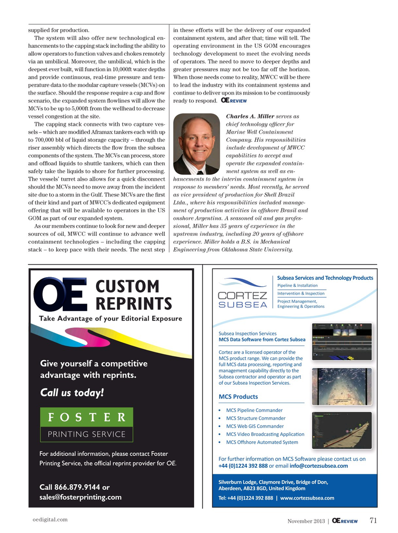 Offshore Engineer Magazine, page 69,  Nov 2013