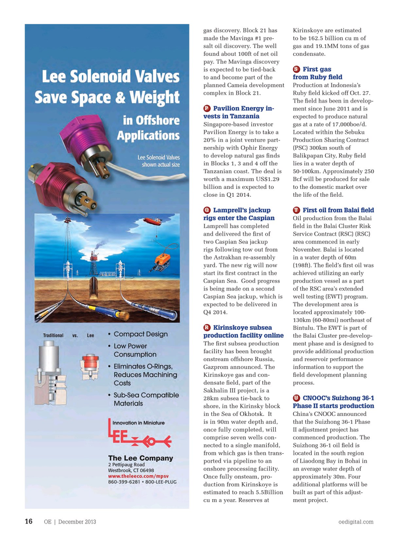 Offshore Engineer Magazine, page 14,  Dec 2013