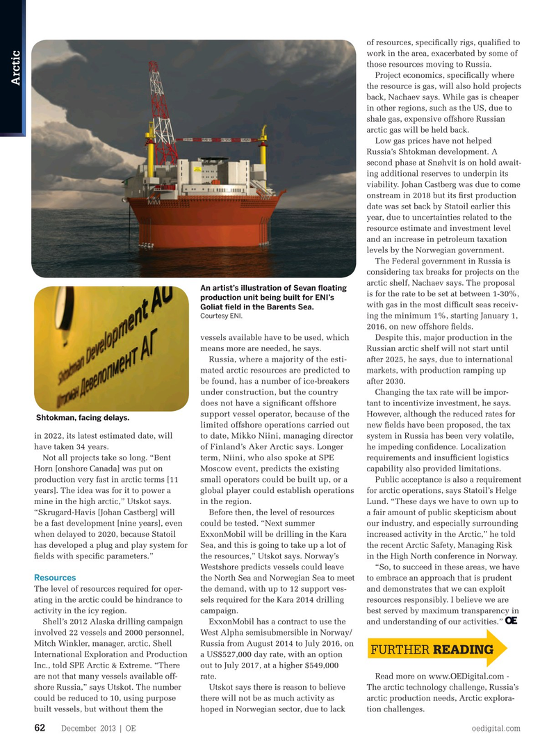 Offshore Engineer Magazine, page 60,  Dec 2013