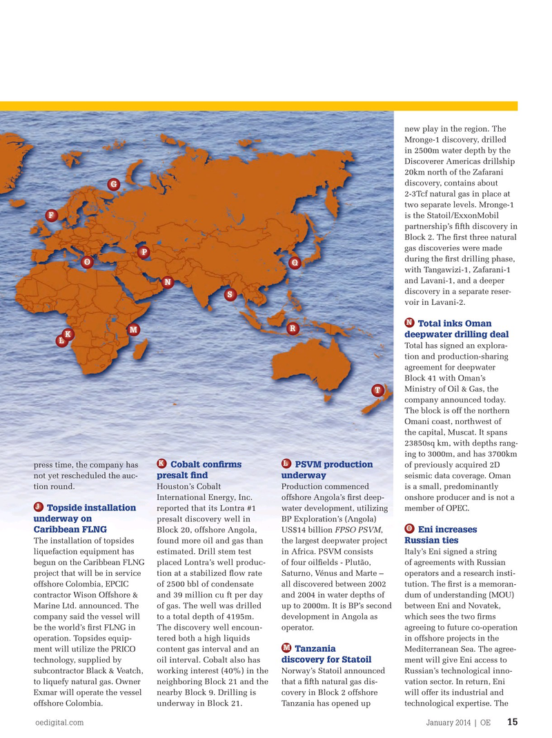 Offshore Engineer Magazine, page 13,  Jan 2014