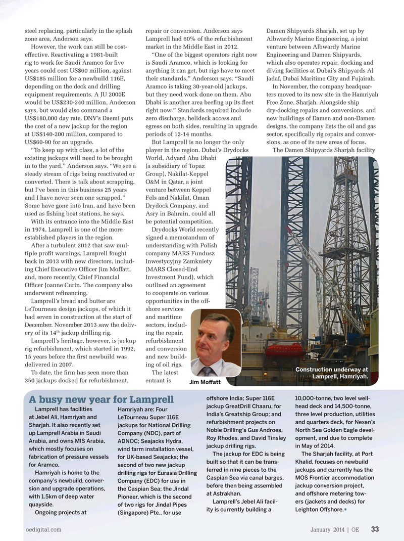 Offshore Engineer Magazine, page 31,  Jan 2014