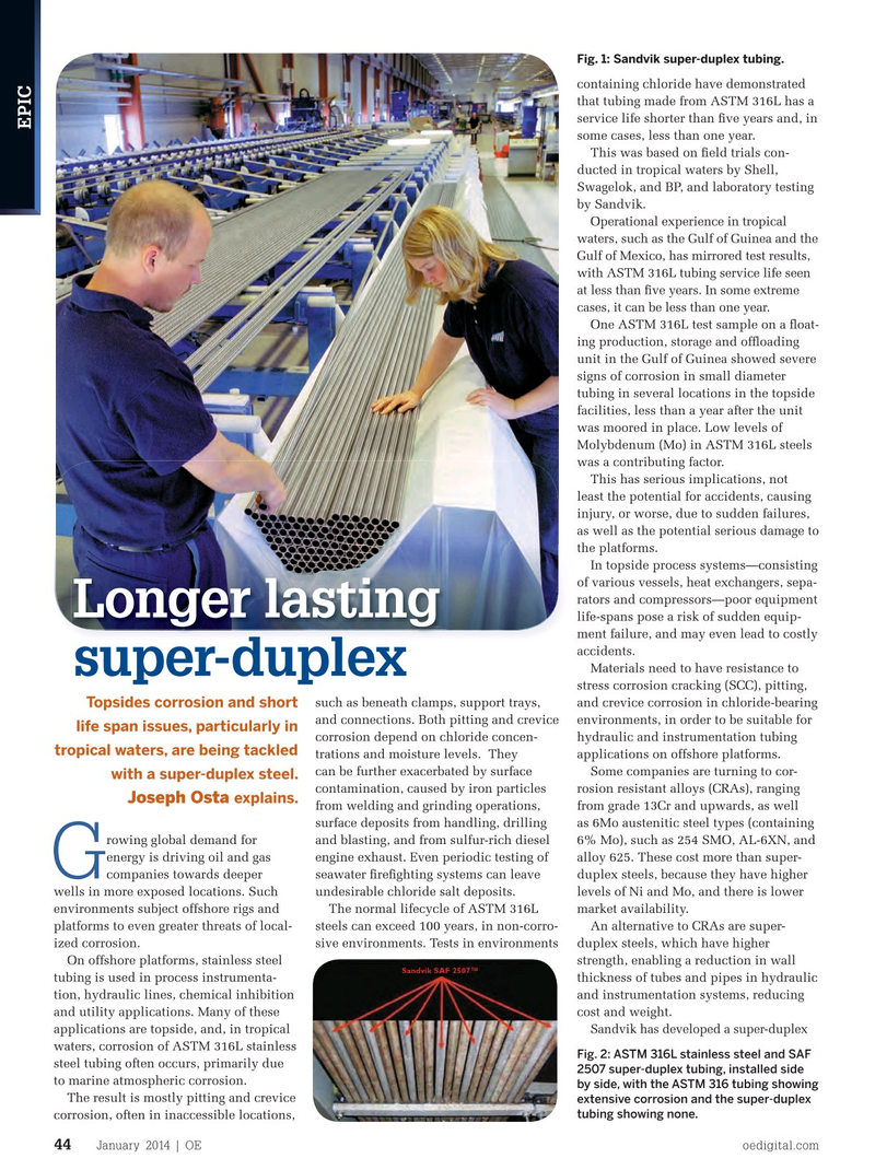 Offshore Engineer Magazine, page 42,  Jan 2014