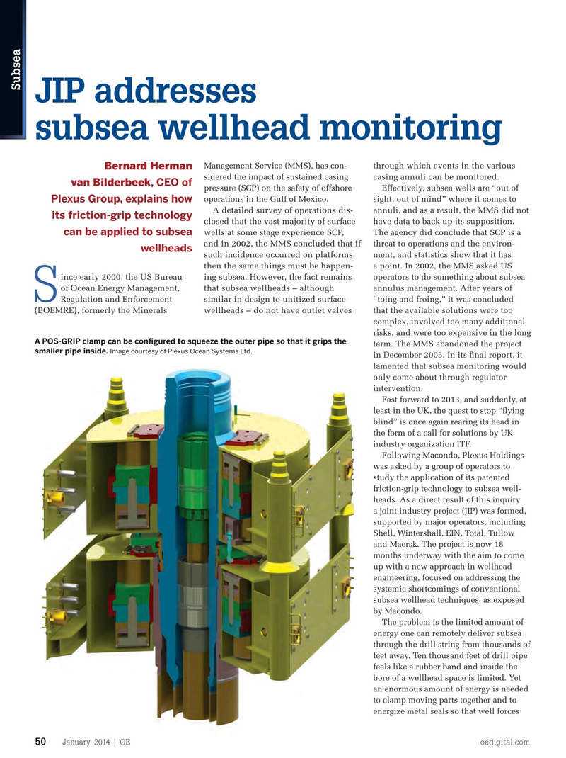 Offshore Engineer Magazine, page 48,  Jan 2014