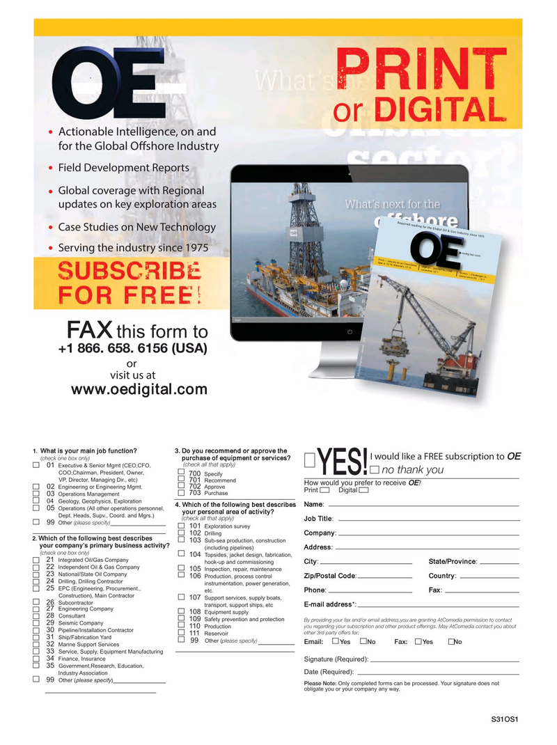 Offshore Engineer Magazine, page 57,  Jan 2014