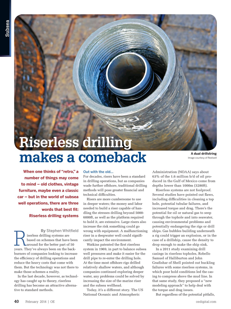 Offshore Engineer Magazine, page 38,  Feb 2014