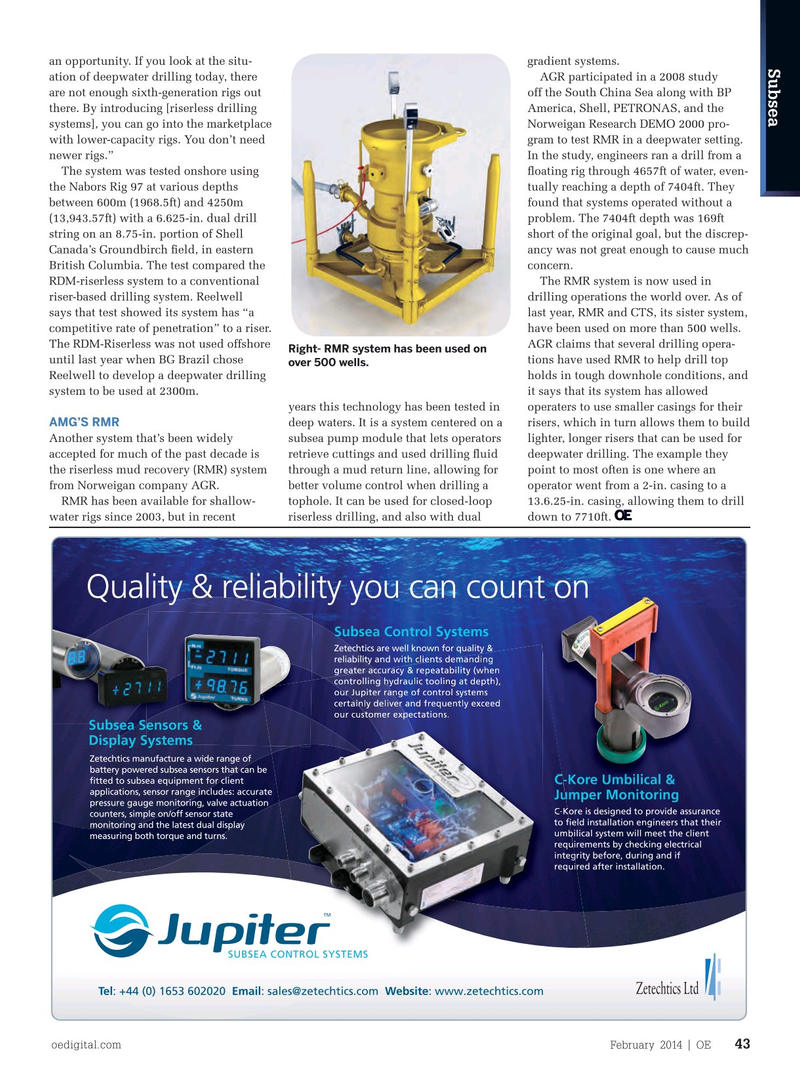 Offshore Engineer Magazine, page 41,  Feb 2014
