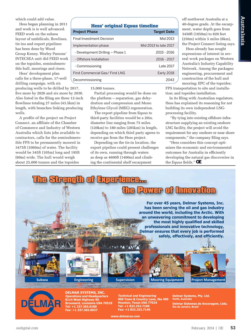 Offshore Engineer Magazine, page 51,  Feb 2014