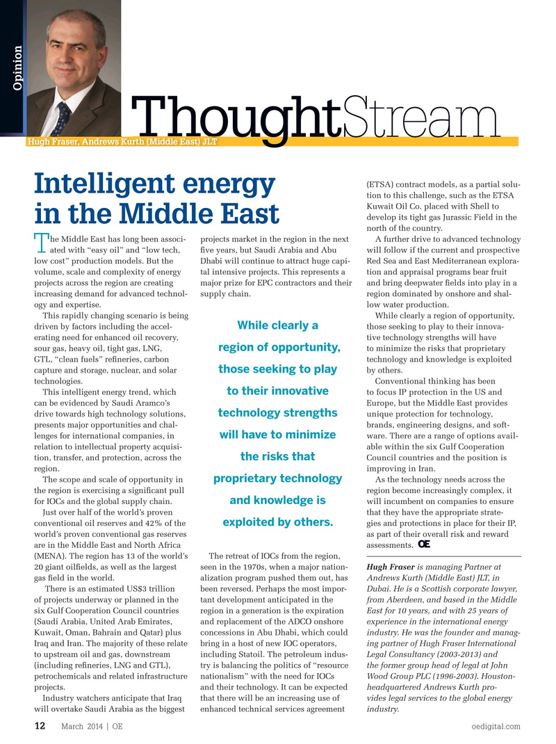 Offshore Engineer Magazine, page 10,  Mar 2014