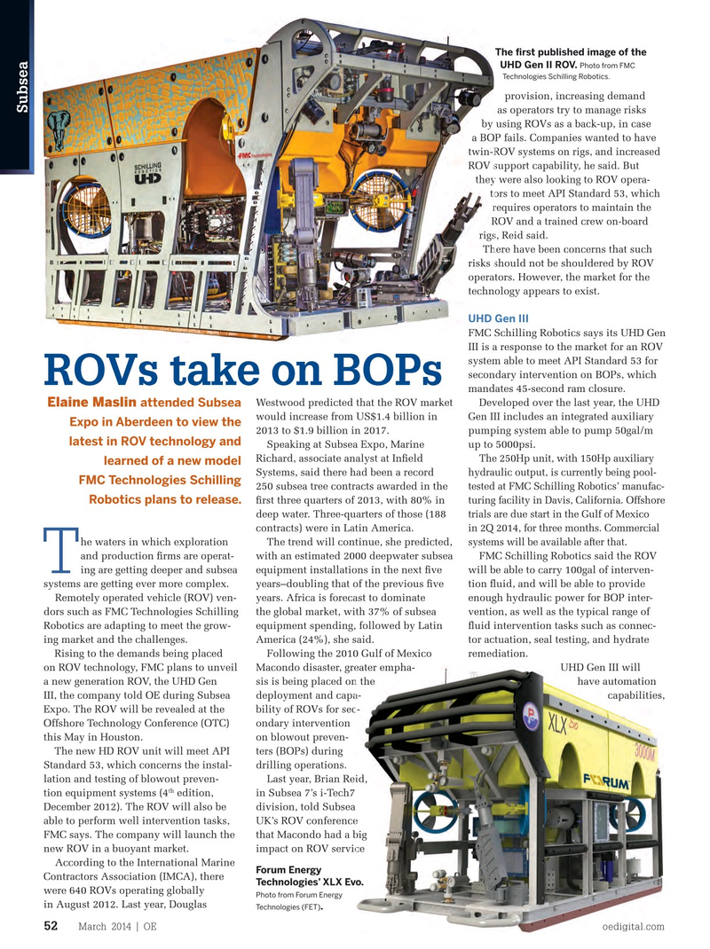 Offshore Engineer Magazine, page 50,  Mar 2014