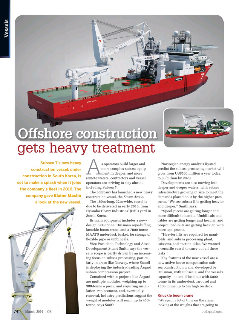 Offshore Engineer Magazine, page 72,  Mar 2014