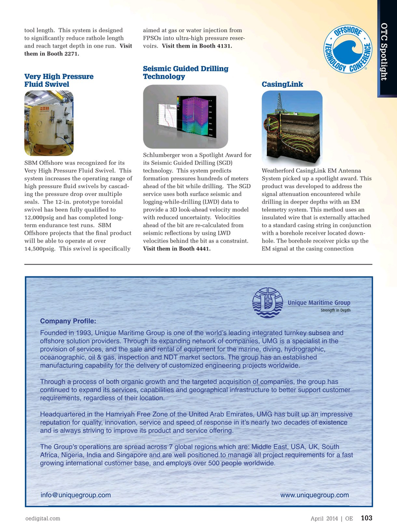 Offshore Engineer Magazine, page 101,  Apr 2014