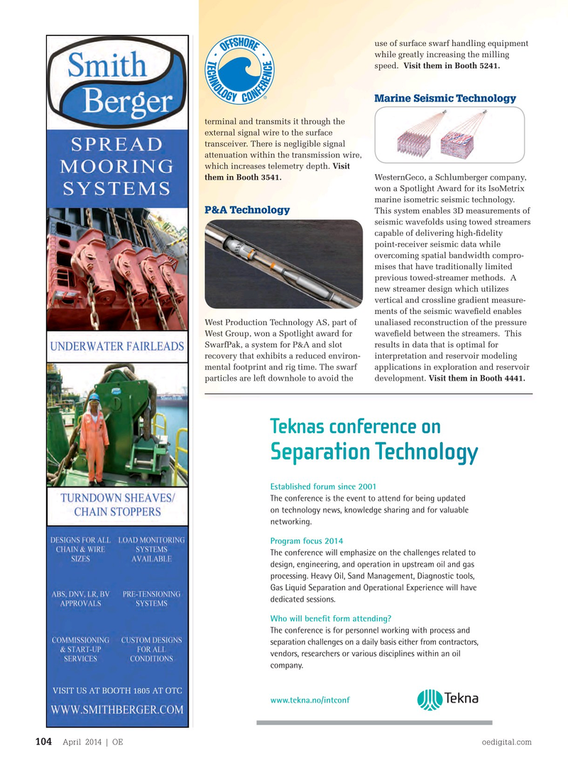 Offshore Engineer Magazine, page 102,  Apr 2014