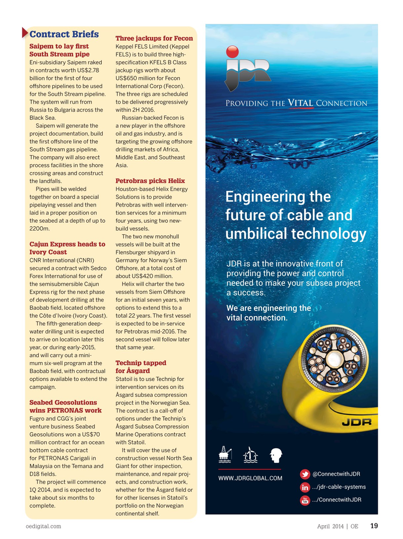 Offshore Engineer Magazine, page 17,  Apr 2014