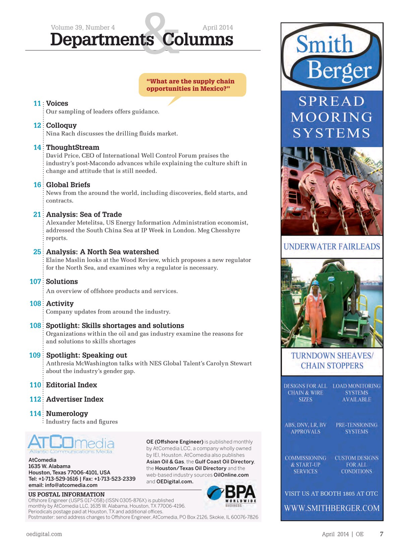 Offshore Engineer Magazine, page 5,  Apr 2014