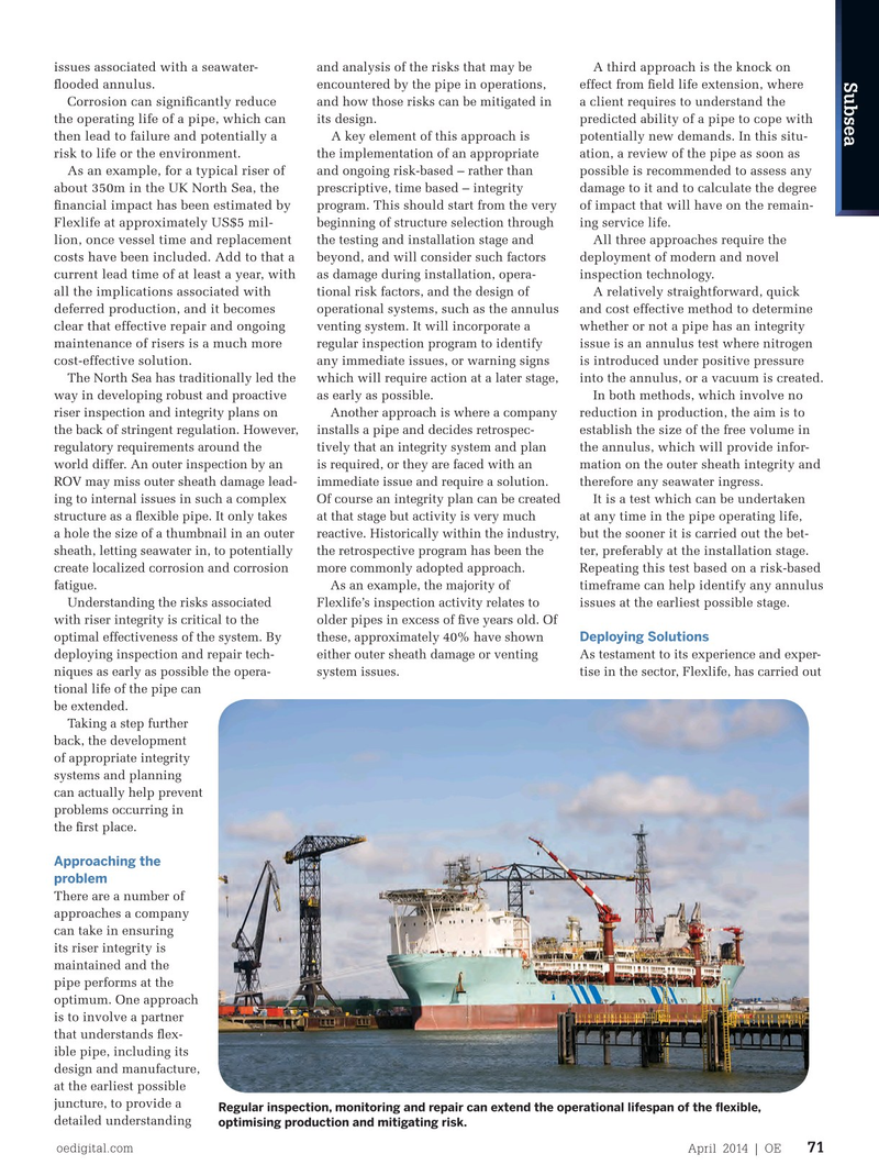 Offshore Engineer Magazine, page 69,  Apr 2014