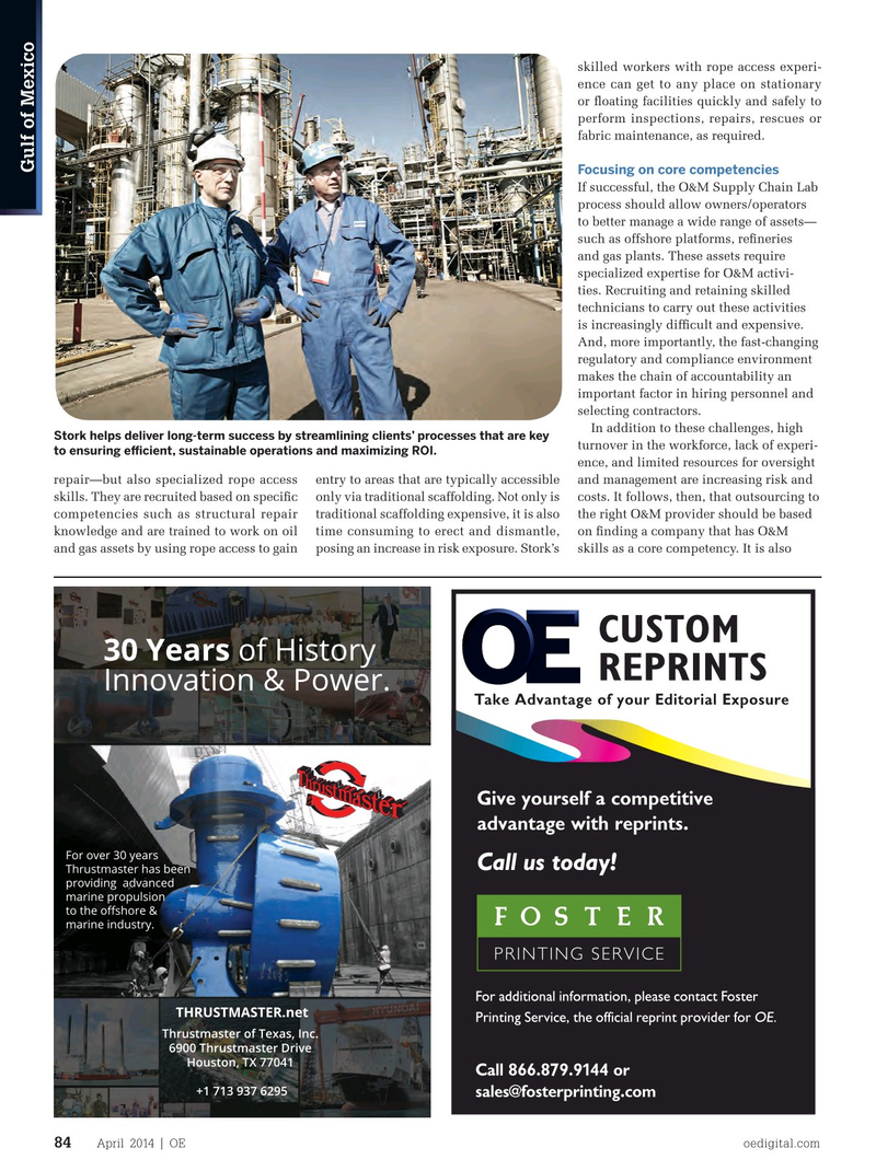 Offshore Engineer Magazine, page 82,  Apr 2014