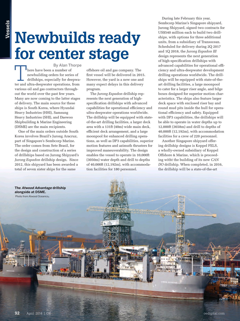 Offshore Engineer Magazine, page 90,  Apr 2014