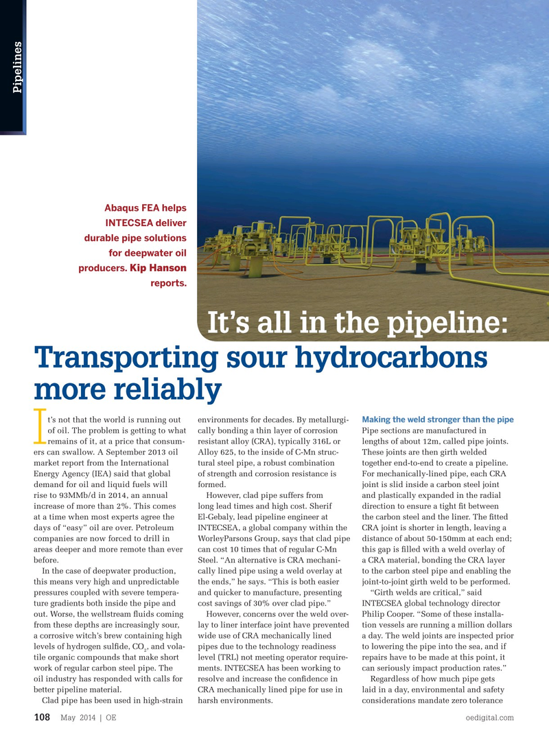 Offshore Engineer Magazine, page 106,  May 2014
