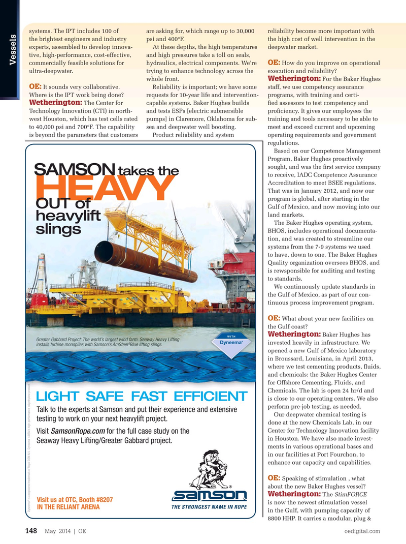 Offshore Engineer Magazine, page 146,  May 2014