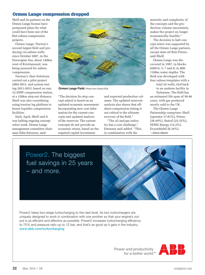 Offshore Engineer Magazine, page 20,  May 2014