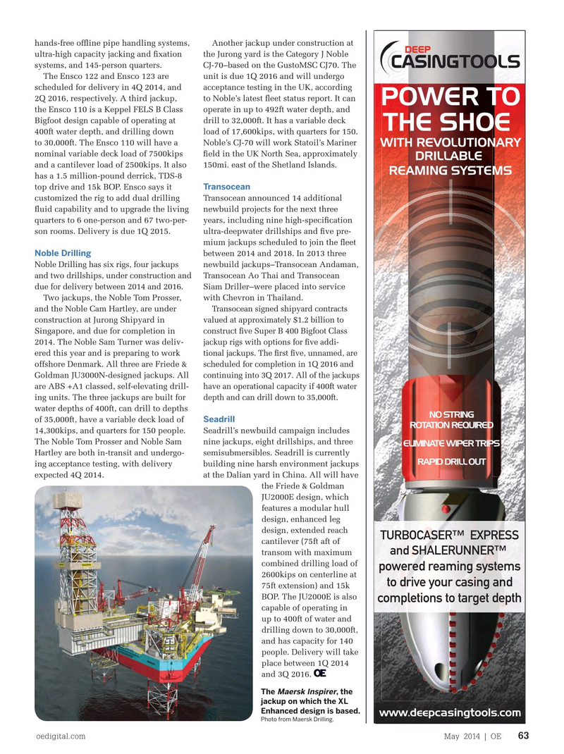 Offshore Engineer Magazine, page 61,  May 2014