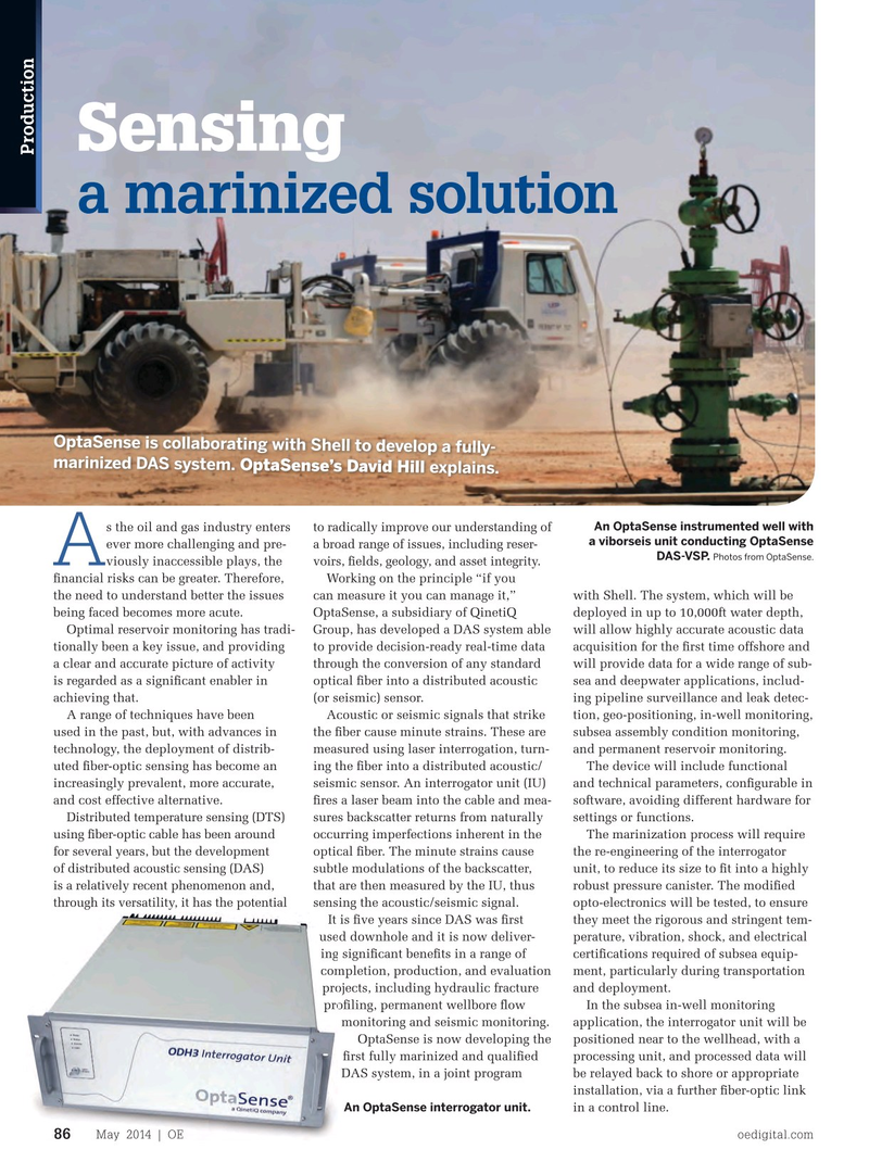 Offshore Engineer Magazine, page 84,  May 2014