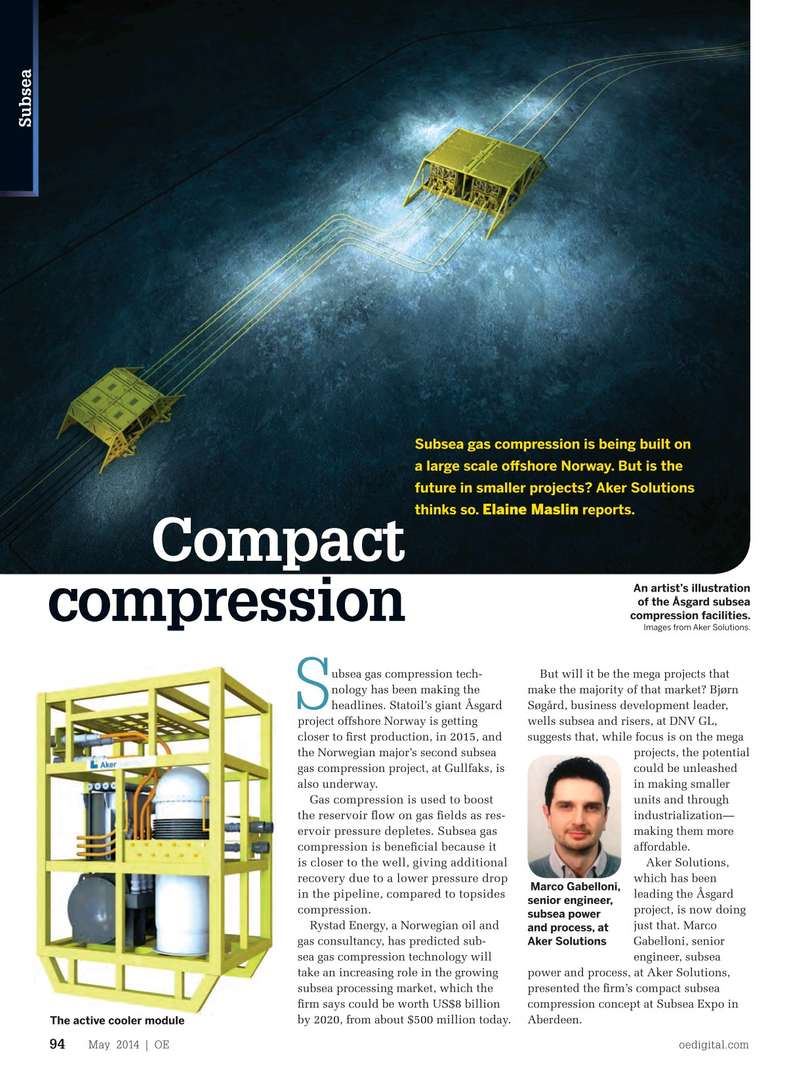 Offshore Engineer Magazine, page 92,  May 2014