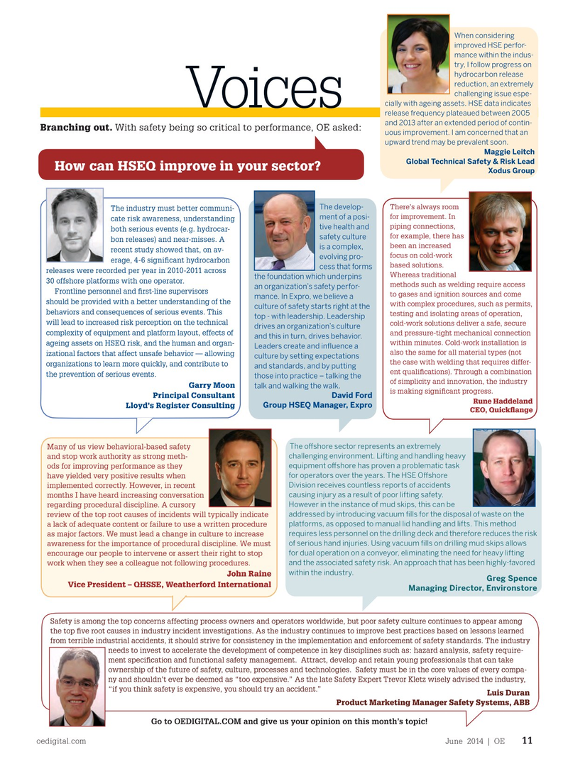 Offshore Engineer Magazine, page 9,  Jun 2014