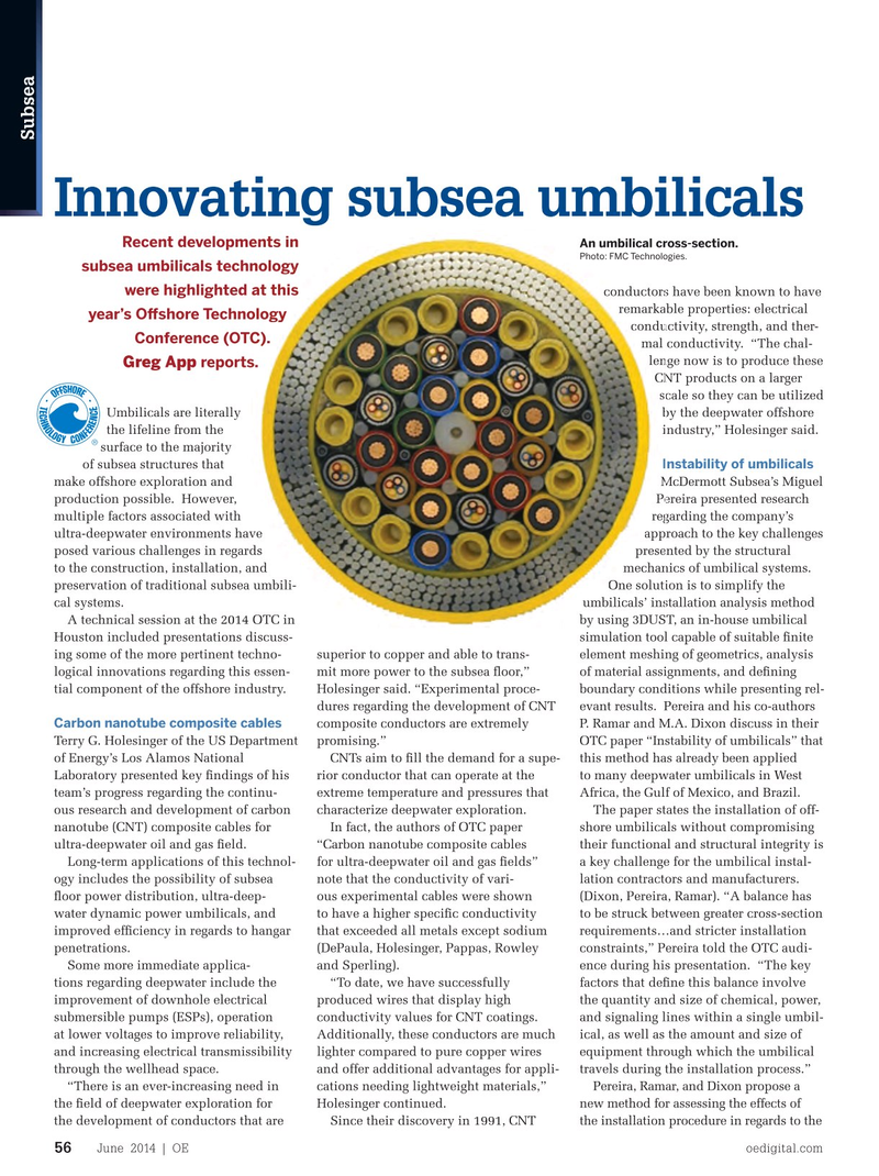 Offshore Engineer Magazine, page 54,  Jun 2014
