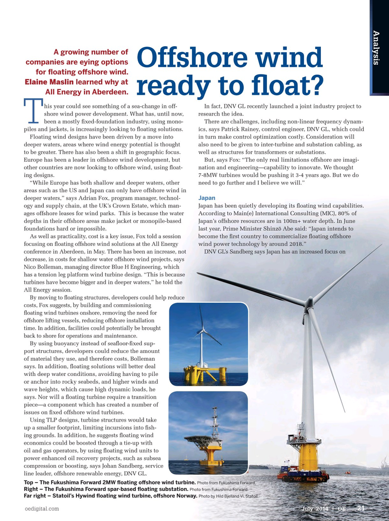 Offshore Engineer Magazine, page 19,  Jul 2014