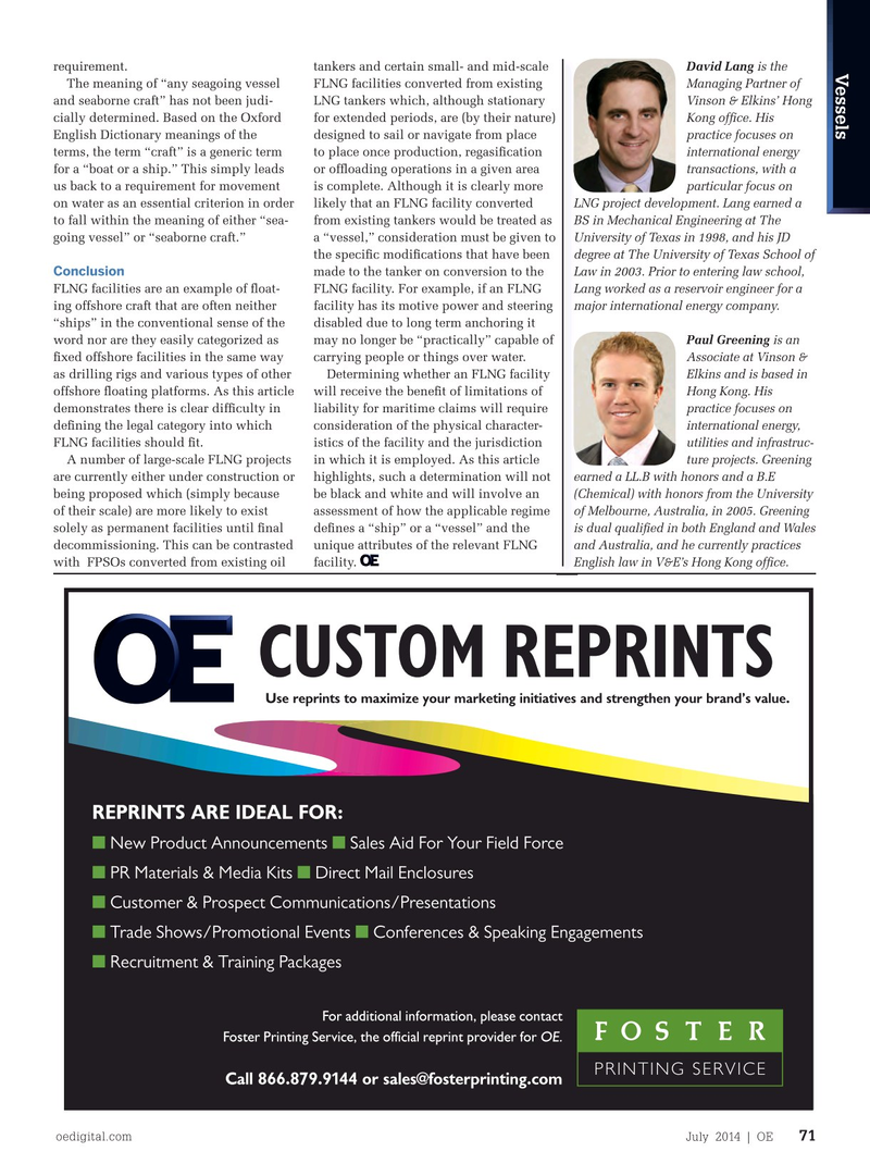 Offshore Engineer Magazine, page 69,  Jul 2014