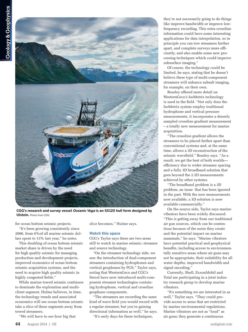 Offshore Engineer Magazine, page 42,  Aug 2014
