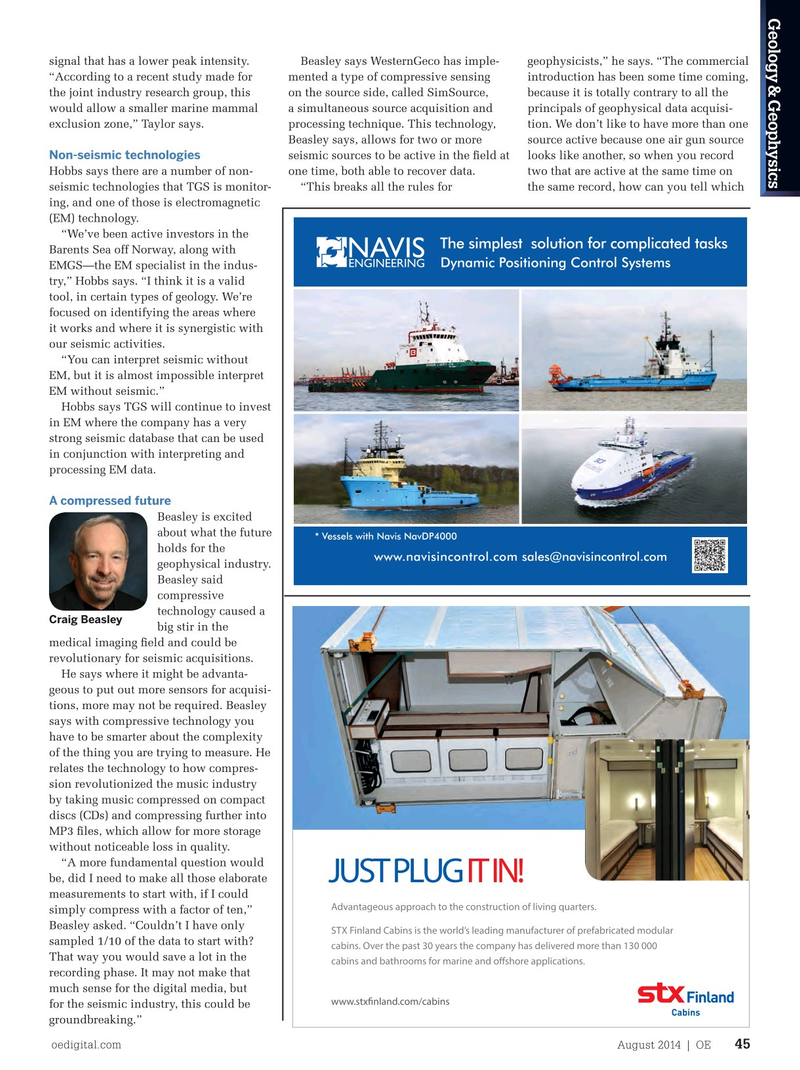 Offshore Engineer Magazine, page 43,  Aug 2014
