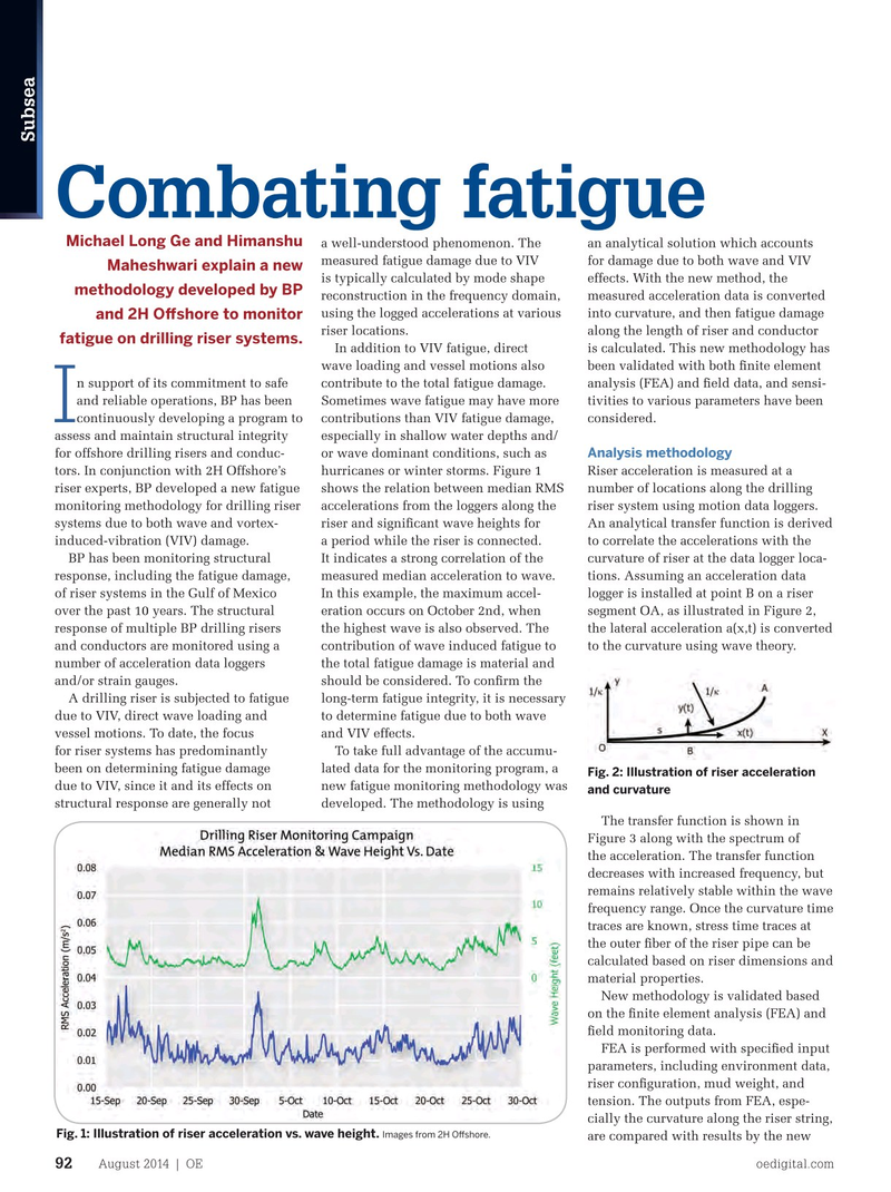 Offshore Engineer Magazine, page 90,  Aug 2014