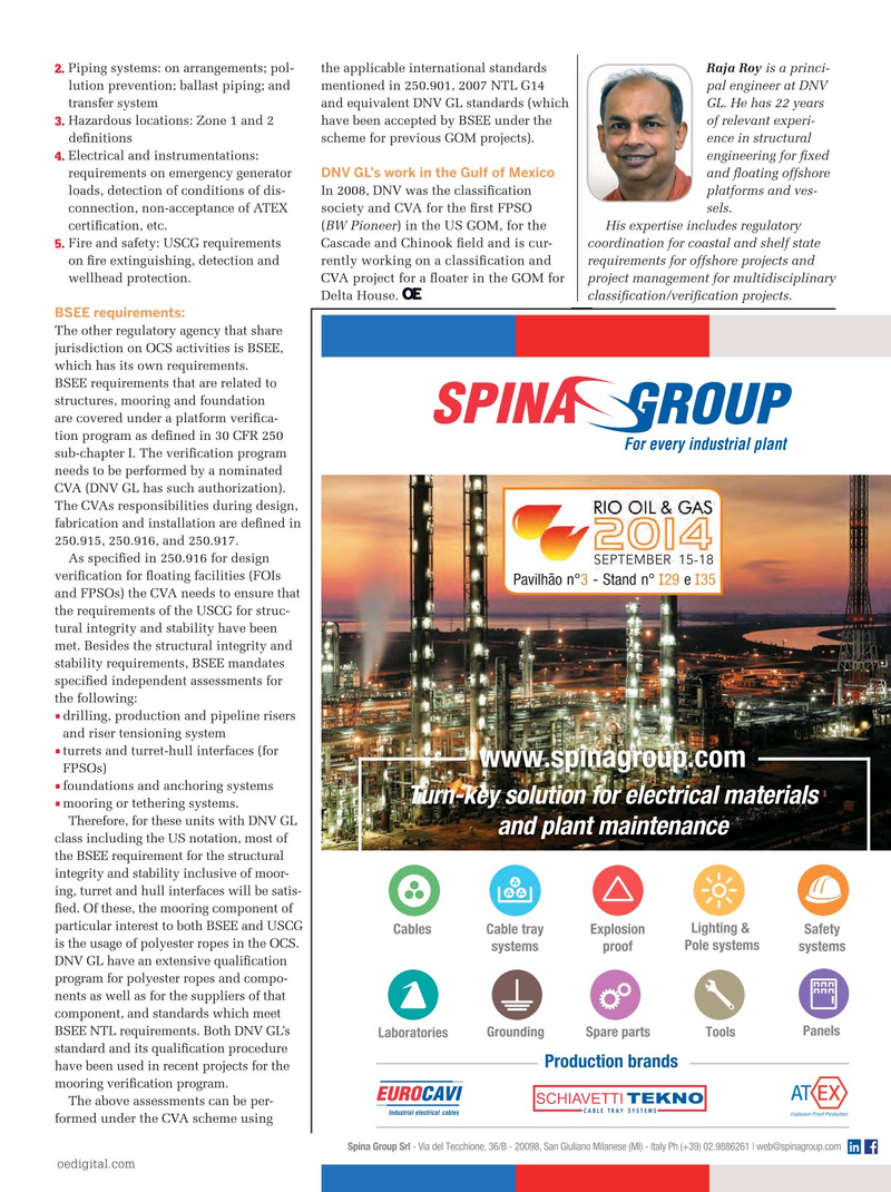 Offshore Engineer Magazine, page 43,  Sep 2014