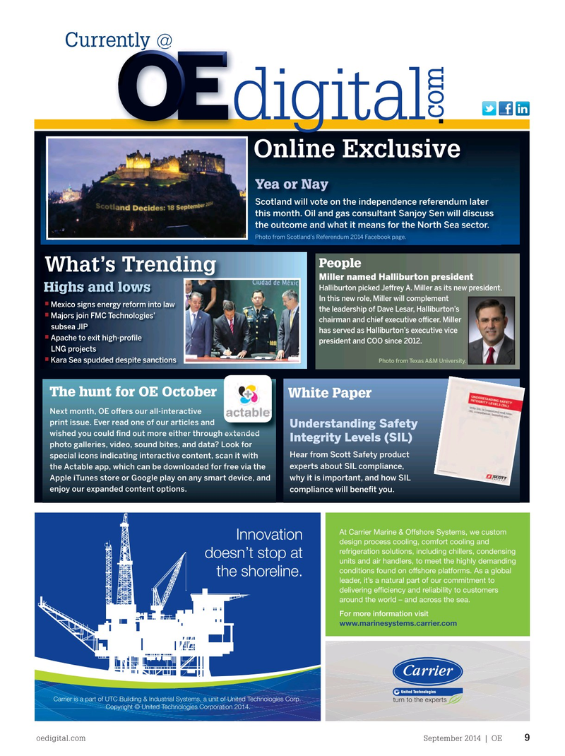 Offshore Engineer Magazine, page 7,  Sep 2014