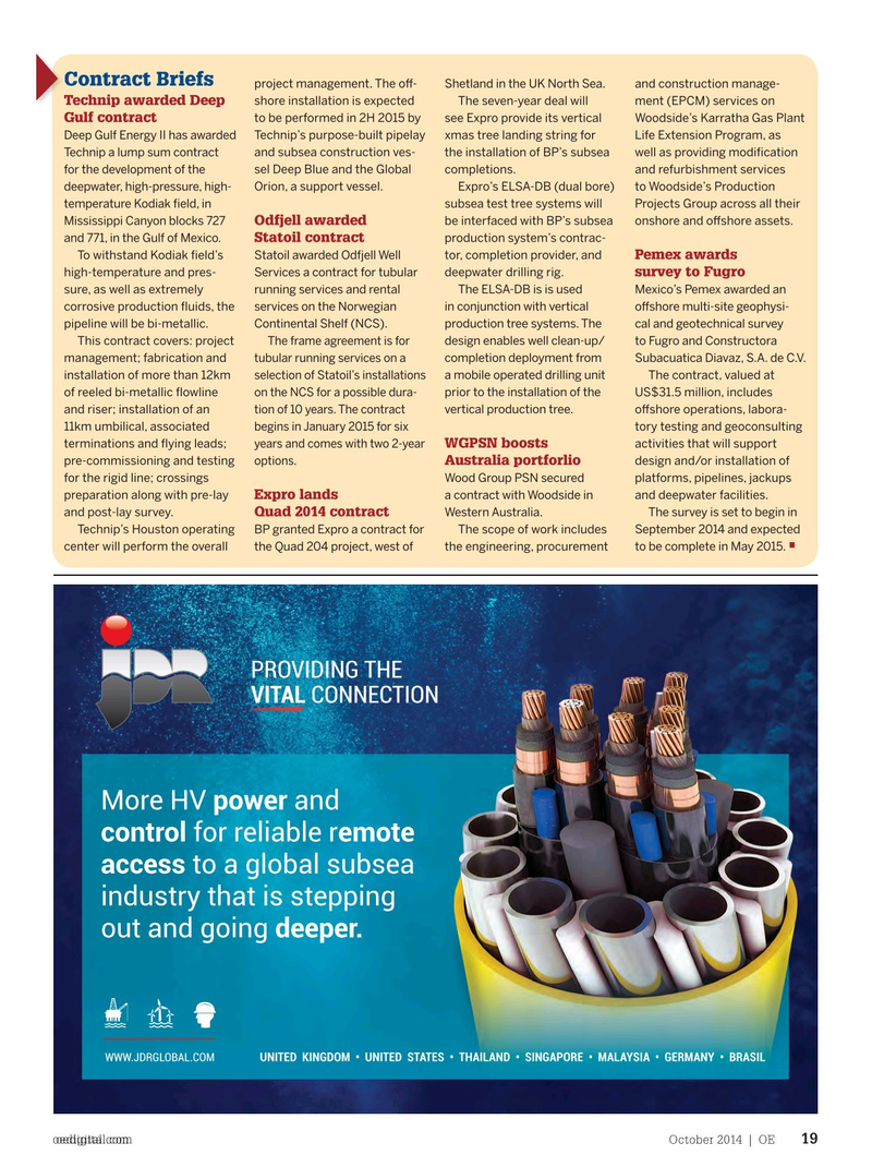Offshore Engineer Magazine, page 17,  Oct 2014