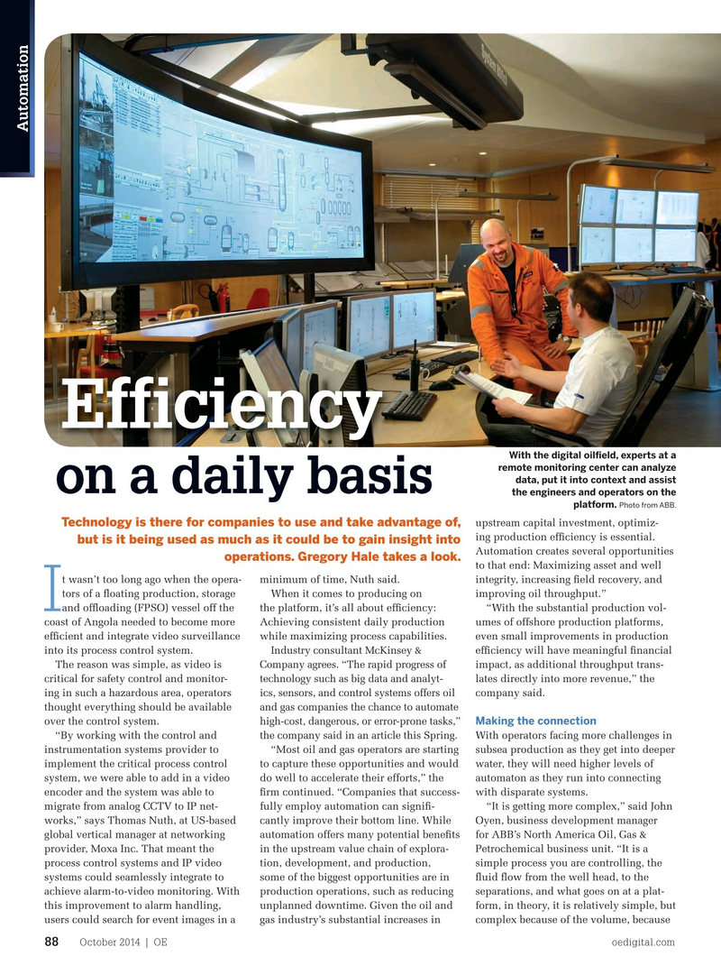 Offshore Engineer Magazine, page 86,  Oct 2014