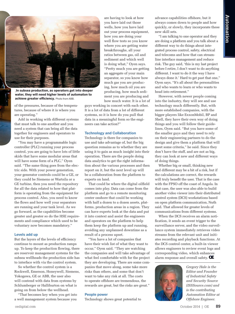 Offshore Engineer Magazine, page 87,  Oct 2014