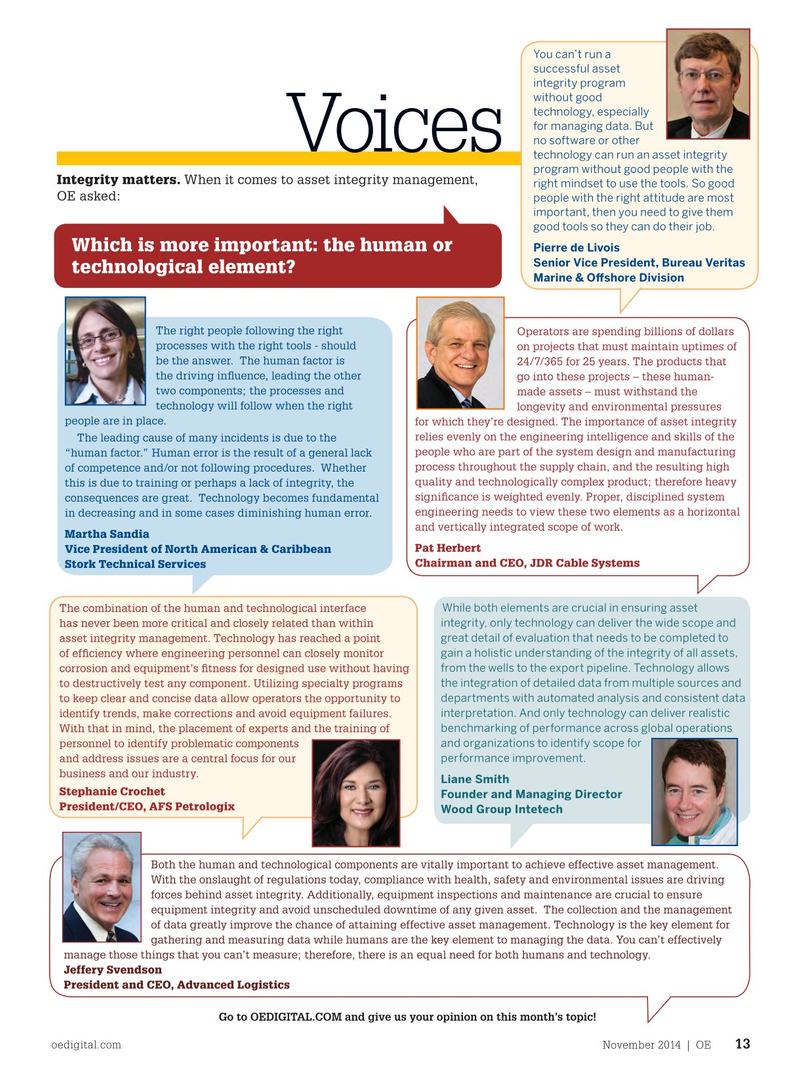 Offshore Engineer Magazine, page 11,  Nov 2014